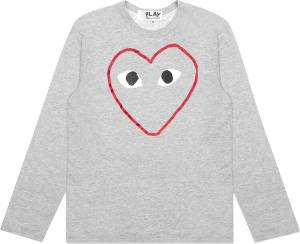 Футболка Comme des Garçons PLAY Red Heart Sketch Long-Sleeve T-Shirt 'Grey', серый