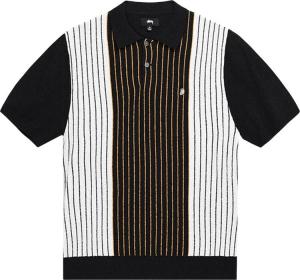 Свитер Stussy Textured Short-Sleeve Polo Sweater 'Black Stripe', разноцветный