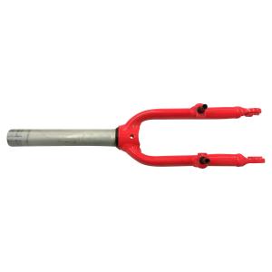 Жесткая вилка велосипедная 14" диаметр 1''1/8 оранжевая BTWIN