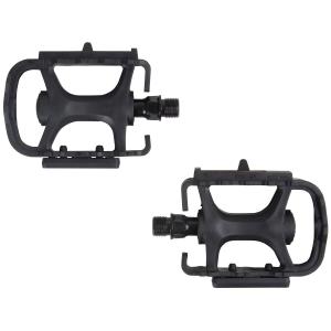 Педали для горного велосипеда плоские полимерные черные 100 Rockrider