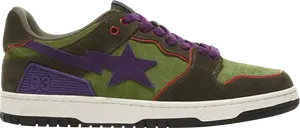 Кроссовки Bapesta Sk8 Green Dark Purple, зеленый