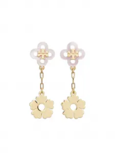 Серьги в виде клевера Tory Burch, золотой