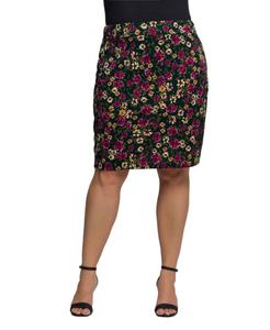Юбка-карандаш большого размера с цветочным принтом, длиной до колена 24seven Comfort Apparel, Multi