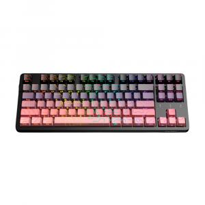 Клавиатура игровая механическая Dareu EK87 Pro, Peach C latte Switch, BlackBerry pink gradient, английская раскладка