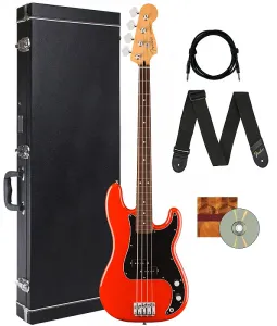 Бас-гитара Fender Player II Precision - кораллово-красная с жестким футляром