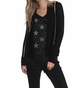 Женский драпированный кардиган Brooklyn в черном цвете LABEL+thread