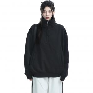 Свитшот Unisex Stand Collar Moderate Others NEVER RULE, черный