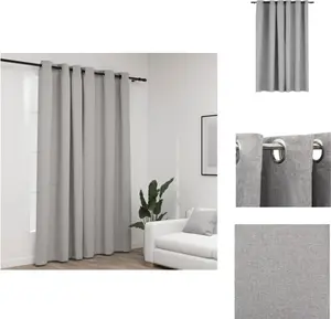 Плотная штора с люверсами, под лен, серая, 290 x 245 см - Шторы и шторы vidaXL