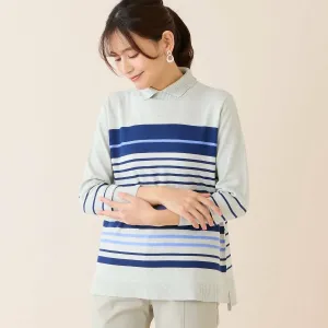 Свитер в полоску с воротником, который можно стирать Lobjie, цвет Blue