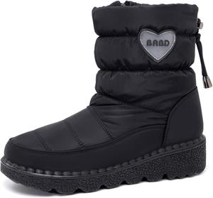 Женские водонепроницаемые зимние ботинки для снега, ортопедические, на молнии, теплые и комфортные, с искусственным мехом, утепленные, нескользящие, для улицы, полусапожки до середины голени Florin Generic, Black - D