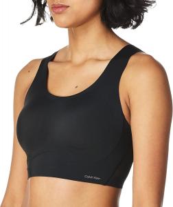 Calvin Klein Women's Invisibles Comfort Seamless Lift Mesh Bralette, Scoop Neck -Black
