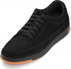 Мужские невидимые туфли-лифты CALTO - черные с резиновой подошвой, премиальная кожа, шнуровка, модные кроссовки - увеличение роста на 2,6 дюйма - Y7931 - размер 6,5 D(M) US No Brand, черный