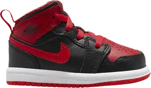 Кроссовки Air Jordan 1 Mid TD Alternate Bred, красный