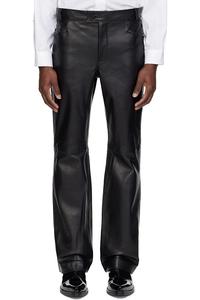 Ernest W. Baker Черные кожаные брюки-клеш