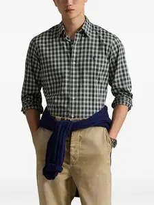 Клетчатая рубашка с вышитым логотипом Polo Ralph Lauren, зеленый