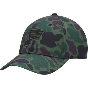 Мужская регулируемая кепка adidas Camo St. Louis Blues Locker Primegreen с напуском