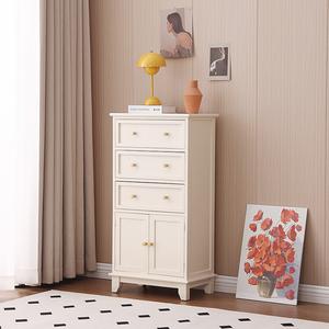 Yu'S Forest Wood Комод 50х32х97 см для гостиной и спальни из массива дерева, 3 ящика, без сборки, белый