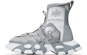 NORVINCY Массивные высокие кеды унисекс серо-зеленого цвета