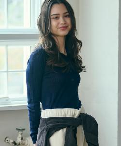 3D вязаный поло-свитер из мериносовой шерсти