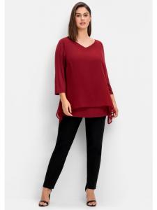 Блузка-рубашка рубиново-красного цвета sheego