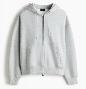 Толстовка H&M Oversized Fit Zip-through, светло-серый