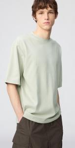Футболка Uniqlo AIRism Cotton Oversized Crew Neck, 50 светло-зеленый