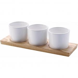 Сервировочная миска, 4 шт., керамика, пригодна для мытья в посудомоечной машине Continenta, белый/натуральный