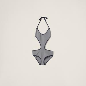 Купальник из технического трикотажа MIU MIU, серый