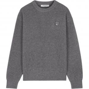 Вязаный джемпер Maison Kitsuné Fox Patch Maison Kitsune, medium серый