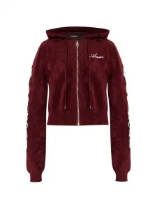Худи на молнии с вышитым логотипом Amiri, красный