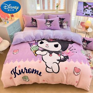 Disney Комплект флисового постельного белья из 4 предметов (простыня на резинке 180 см, пододеяльник 200х230 см), цвет Ice Cream Sweetheart Kuromi