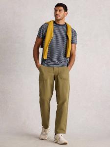 Хлопковая футболка с коротким рукавом Regular Fit в полоску White Stuff, Dark Navy