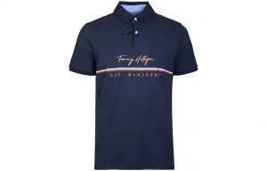 Рубашка поло мужская темно-синяя Tommy Hilfiger, темно-синий