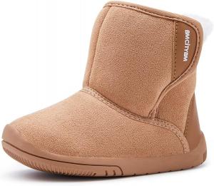 Сапожки BMCiTYBM для девочек и мальчиков, зимние утепленные мехом, для малышей (новорожденные/младенцы/дети младшего возраста), 1-Camel