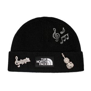 The North Face Вязаная шапка-бини, унисекс, черный и белый