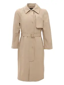 Тренч с рукавами реглан и поясом Emporio Armani Kids, нейтральный