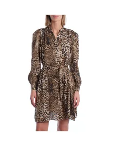 Короткое платье с животным принтом Zadig & Voltaire, коричневый