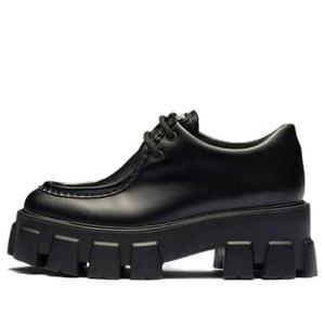 Кроссовки monolith brushed leather lace-up shoes 'black' Prada, черный
