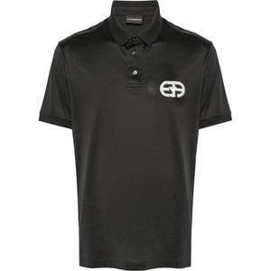 Футболка поло с вышитым логотипом EMPORIO ARMANI, серая
