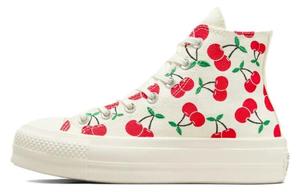 Женские Converse Chuck Taylor All Star Lift Platform High 'Вишни', бежево-красные