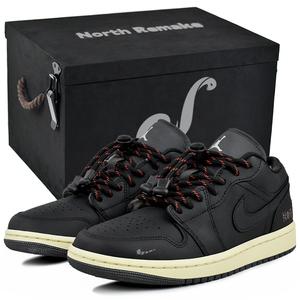 Jordan Air 1 устойчивые к истиранию низкие баскетбольные кроссовки Unisex Black