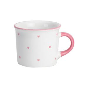 Кофейная кружка Herzerl розовая гладкая 0,24 л Gmundner Keramik, белый/розовый