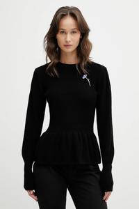 Хлопковый свитер sabanna HUGO, черный