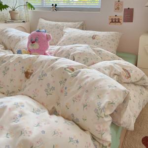 LUOLAI HOME Комплект постельного белья 1,5-спальный, 4 предмета, пододеяльник 200x230 см, цвет Afternoon Time, мягкий, уютный, гипоаллергенный