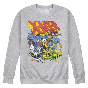 Мужская флисовая толстовка в стиле ретро с символикой группы X-Men Marvel, серый