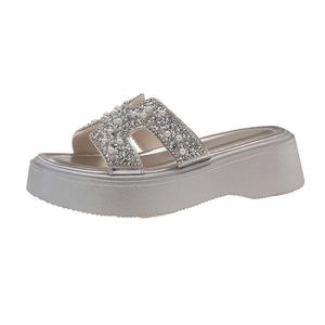 Тапочки-слайды женские серебристые TAFN, Silver