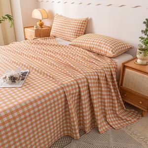 Avivi Простыня 230х240 см из хлопка, оранжевая клетка