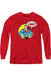 Футболка с длинным рукавом DC Comics Coal Youth Gildan, красный