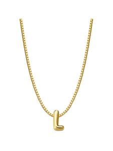 Glanzstücke München Серебряное колье с буквой L в оправе из желтого золота