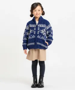 Вязаная блузон на молнии с узором «Снежный пейзаж» Comme Ca Ism, цвет Blue